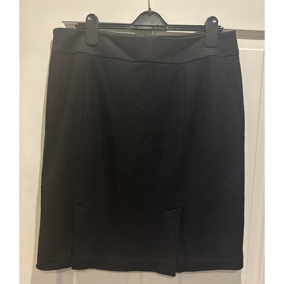 Banana Republic Pencil Skirt Womens Size 14 Black Wool Blend Lined - Picture 2 of 7